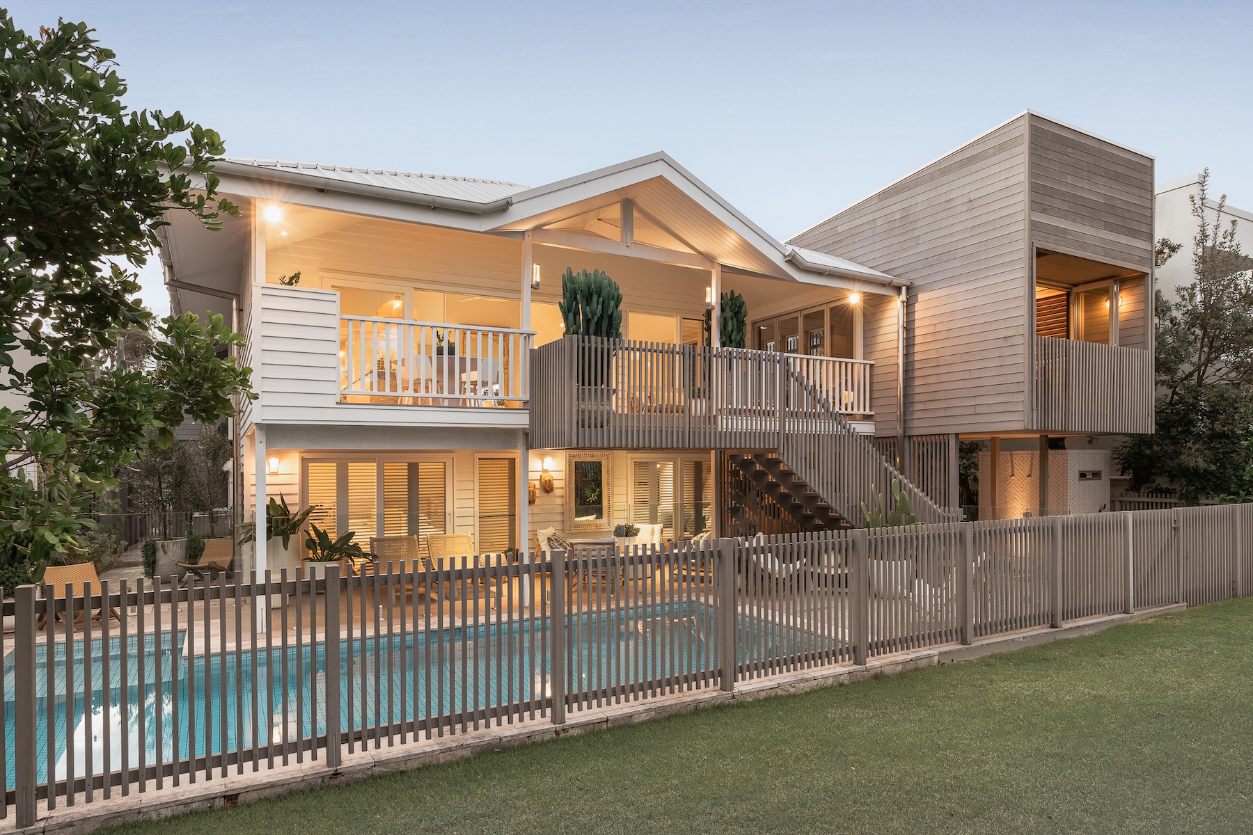 Twilight pool exterior