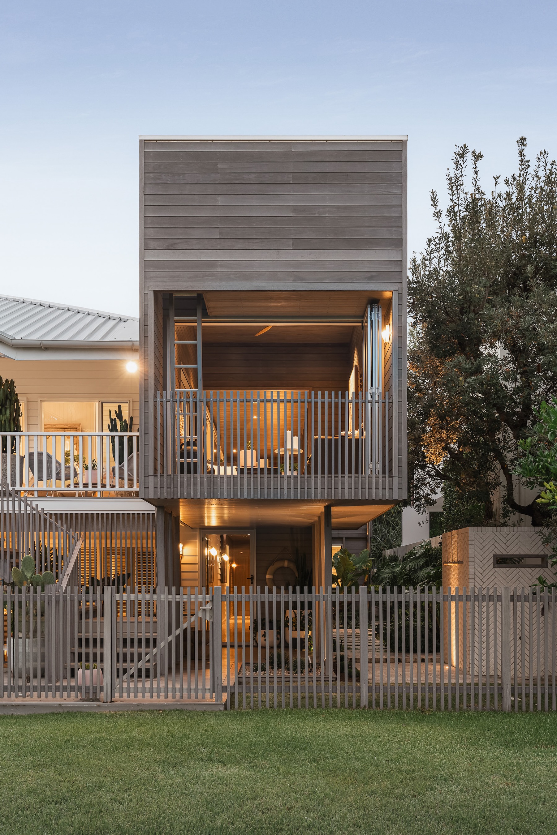 Twilight architectural exterior