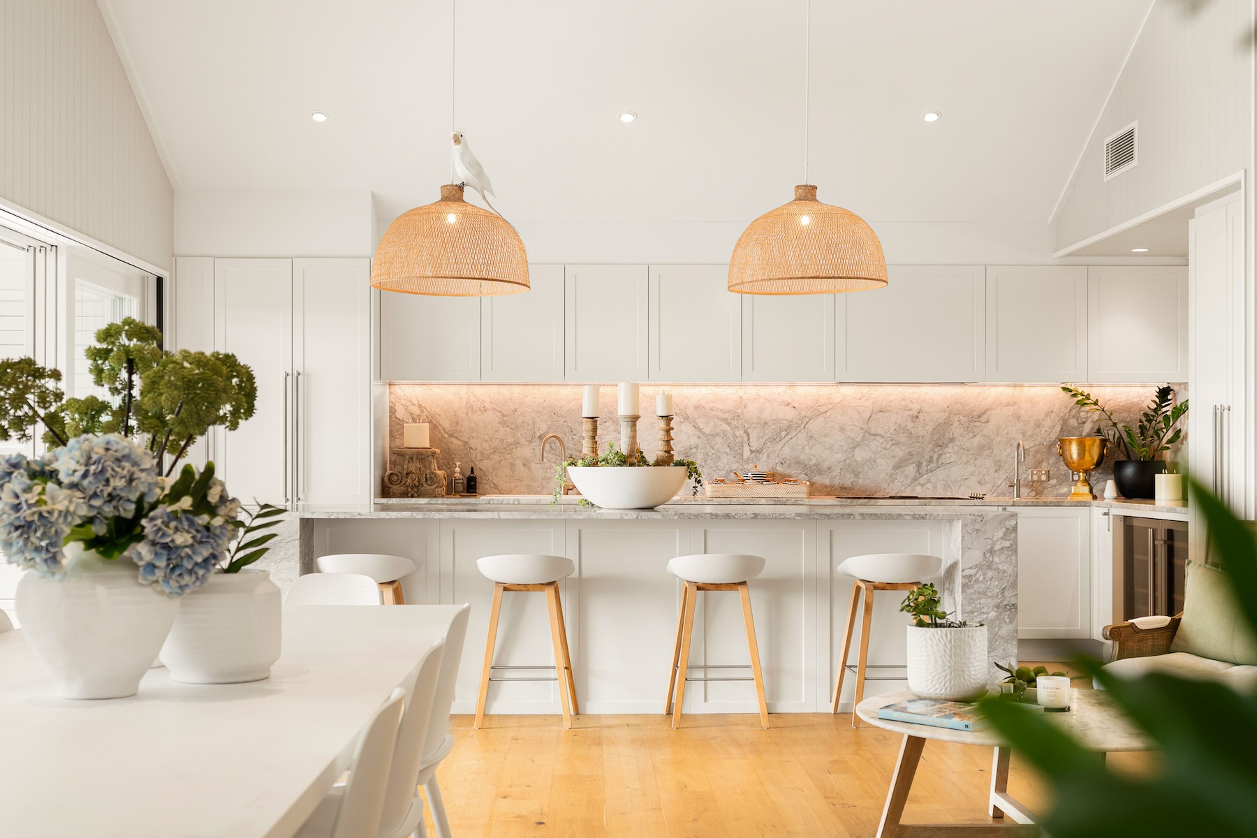 White kitchen pendant lights